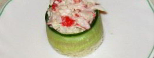 закуска из крабового мяса с огурцом. Шаг 5