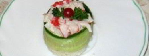 закуска из крабового мяса с огурцом. Шаг 6