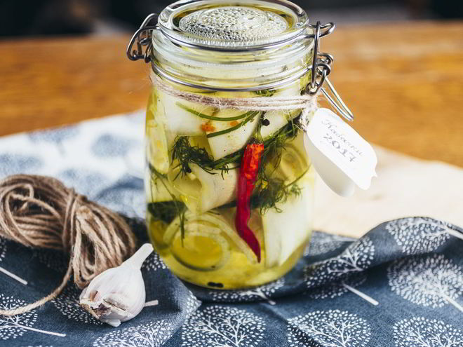 Рецепт закуски из маринованных кабачков