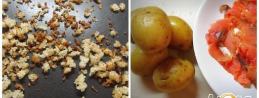 закуска из молодого картофеля с копченой горбушей. Шаг 2