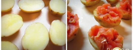 закуска из молодого картофеля с копченой горбушей. Шаг 4