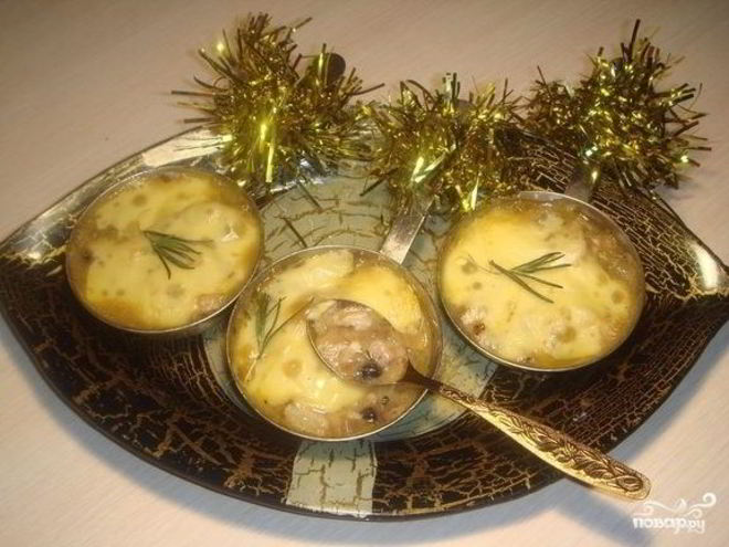 Рецепт жульена со свининой и грибами